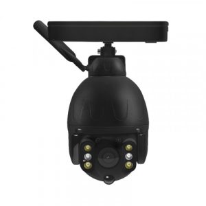 4G Solar Panel Power IP Speed Dome PIR Camera - BLACK