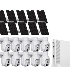 Solar PTZ CCTV 10 Camera Kit 10CH (White)